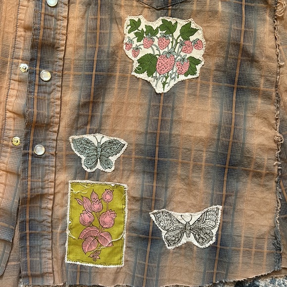 Upcycled free people plaid patched woodland fairy witch / faerie nymph skirt - Picture 8 of 12